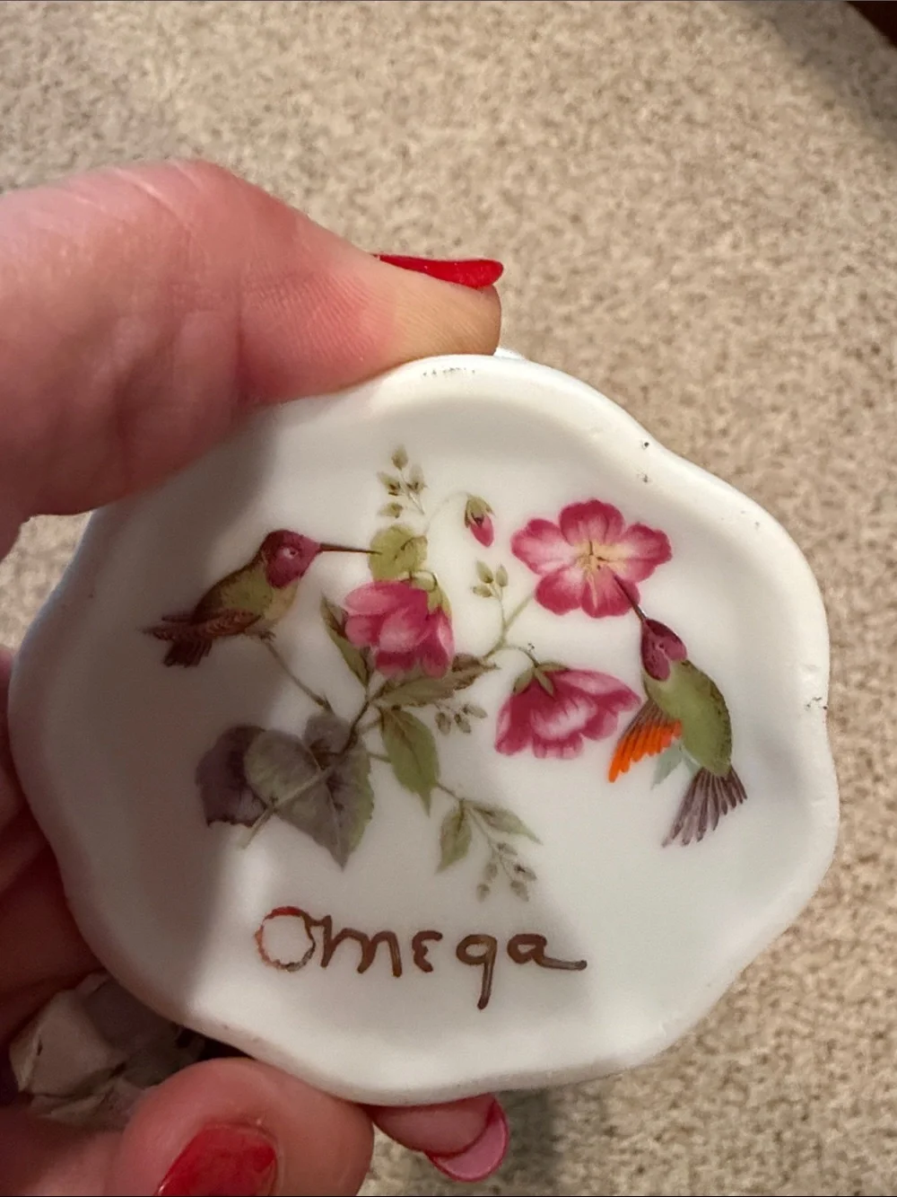 Floral Porcelain Lotion Dispenser with Pink Roses Small porcelain vase and dish